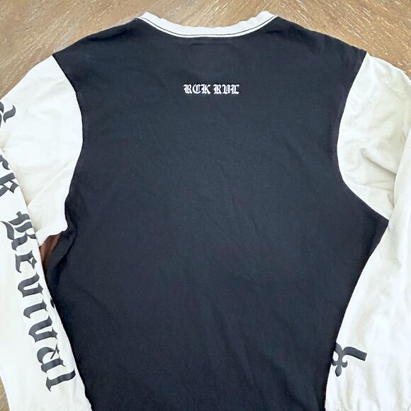 Vintage RARE 2000s Rock Revival Rhodes Studded Retro Long Sleeve T Shirt MED - Picture 7 of 9